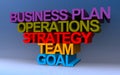 Business plan operations strategy team goal on blue