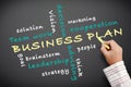 Business plan written on chalkboard Royalty Free Stock Photo