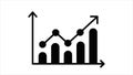business planning analytics bar chart growth vector icon Royalty Free Stock Photo