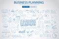 Business Planning concept with Doodle design style