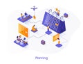Business planning isometric web banner. Business planning, organizing work activities and tasks isometry concept. Time management