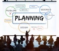 Business planning process diagram chart Concept