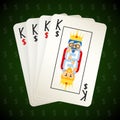 Business playing cards. Four kings