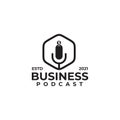 Business podcast logo design template