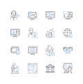 Business practice line icons collection. Strategy, Innovation, Leadership, Efficiency, Excellence, Development