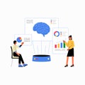 Business Presentation With Brain Model And Analytics In Flat Vector Illustration Symbolizing AI, Business Strategy, And Royalty Free Stock Photo