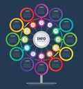 Business presentation or info graphics concept with 12 steps. Template of development tree. Chart or diagram. Infographic of Royalty Free Stock Photo