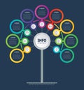 Business presentation or info graphics concept with 9 steps. Template of development tree. Chart or diagram. Infographic of Royalty Free Stock Photo