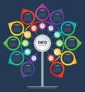 Business presentation or info graphics concept with 11 steps. Template of development tree. Diagram looks like Flower. Infographic Royalty Free Stock Photo
