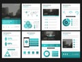 Business presentation infographic elements template set, annual report corporate brochure design