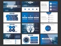 Business presentation infographic elements template set, annual report corporate horizontal brochure design Royalty Free Stock Photo