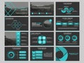 Business presentation infographic elements template set, annual report corporate horizontal brochure design