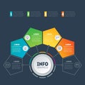 Business presentation or infographic with 4 options. Web Template of a chart, mindmap or diagram with 4 steps. Vector