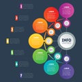 Business presentation or infographic with 7 options. Web Template of a chart, mindmap or diagram. Vector infographics or mind ma Royalty Free Stock Photo