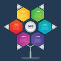 Business presentation or infographics concept looks like Star, with 6 options. Template of development tree, chart or diagram. Royalty Free Stock Photo