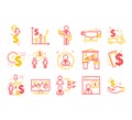 Icons set of business economic Royalty Free Stock Photo