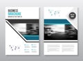 Business presentation with photo and geometric graphic elements.