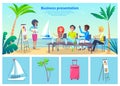 Business Presentation Seaside Vector Illustration