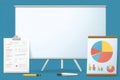 Business Presentation Whiteboard, Charts, and Analysis Tools Royalty Free Stock Photo