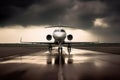 Business private jet airplane parked at runway, AI Generated Royalty Free Stock Photo