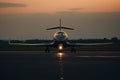 Business private jet airplane parked at runway, AI Generated Royalty Free Stock Photo