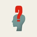 Business problem, decision and solution, vector concept. Symbol of thinking, brainstorming. Minimal illustration.