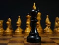 Business problems, leader decision in competition. Black Chess king opposite white chess