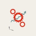 Business process automation benefits vector concept. Technology progress symbol, save time, money. Minimal illustration.