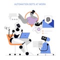 Business Process Automation. Flat Vector Royalty Free Stock Photo
