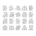 business process automation icons set vector