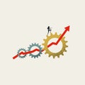 Business process automation and optimization vector concept. Symbol of success, growth. Minimal illustration.