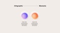 Business process chart infographics with 2 step circles. Circular corporate workflow graphic elements. Company flowchart Royalty Free Stock Photo