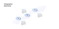 Business process chart infographics with 3 step circles. Circular workflow graphic elements. Company flowchart presentation slide Royalty Free Stock Photo