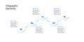 Business process chart infographics with 5 step cubes. Cubic corporate workflow graphic elements. Company flowchart presentation