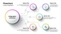 Business process chart infographics with 5 step segments. Circular corporate timeline infograph elements. Company presentation