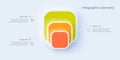 Business process chart infographics with 3 steps in neumorphism design. Square corporate workflow graphic elements. Company