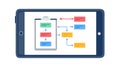 Business Process Flow on Tablet Screen, vector design Generative AI Royalty Free Stock Photo