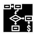 business process glyph icon vector illustration Royalty Free Stock Photo