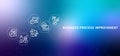 Business process improvement BPI gradient header work development planning solution job strategy management design with