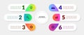 Business process infographic with multiple step segment, Colorful workflow graphic elements