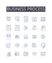 Business process line icons collection. Charity, Donation, Legacy, Fundraiser, Gift, Investment, Philanthropy vector and