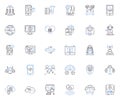 Business process line icons collection. Efficiency, Automation, Optimization, Streamlining, Workflow, Productivity