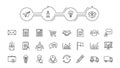 Business process line icons set. Workflow concept Royalty Free Stock Photo