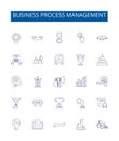 Business process management line icons signs set. Design collection of Business, Process, Management, Automation
