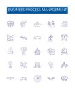 Business process management line icons signs set. Design collection of Business, Process, Management, Automation