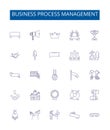 Business process management line icons signs set. Design collection of Business, Process, Management, Automation
