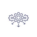 business process and operations line icon, vector