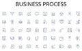 Business process line icons collection. Commerce, Barter, Exchange, Import, Export, Business, Collaboration vector and