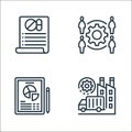 business process outsourcing line icons. linear set. quality vector line set such as supply chain management, report, human