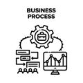 Business Process Strategy Vector Black Illustration Royalty Free Stock Photo